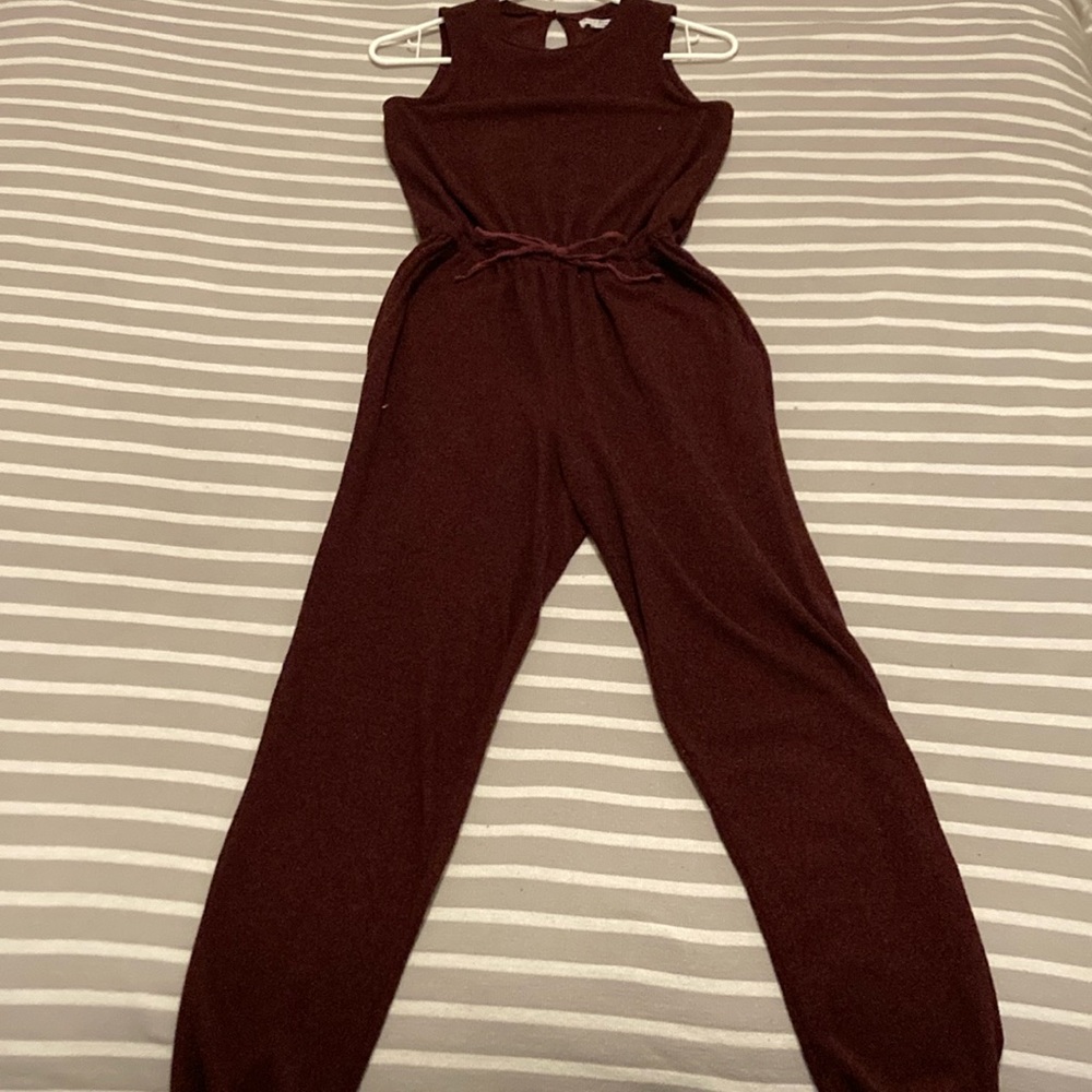 Burgundy Sleeveless Jumpsuit